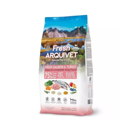 Mangime semiumido arquivet fresh salmone con tacchino per cani 2.5kg