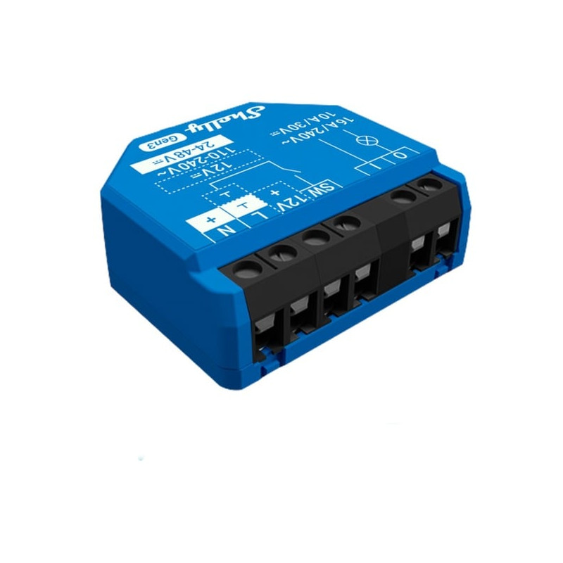 Rele' shelly 1 gen3 da incasso 1 canale 16a wi-fi/bluetooth