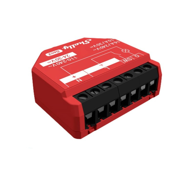 Rele' shelly 1pm gen3 da incasso 1 canale 16a wi-fi/bluetooth