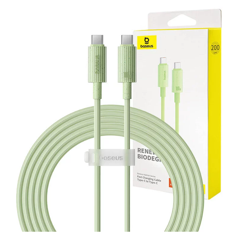 Cavo usb baseus habitat usb-c/c 100w 2m verde [p10360202631-01]
