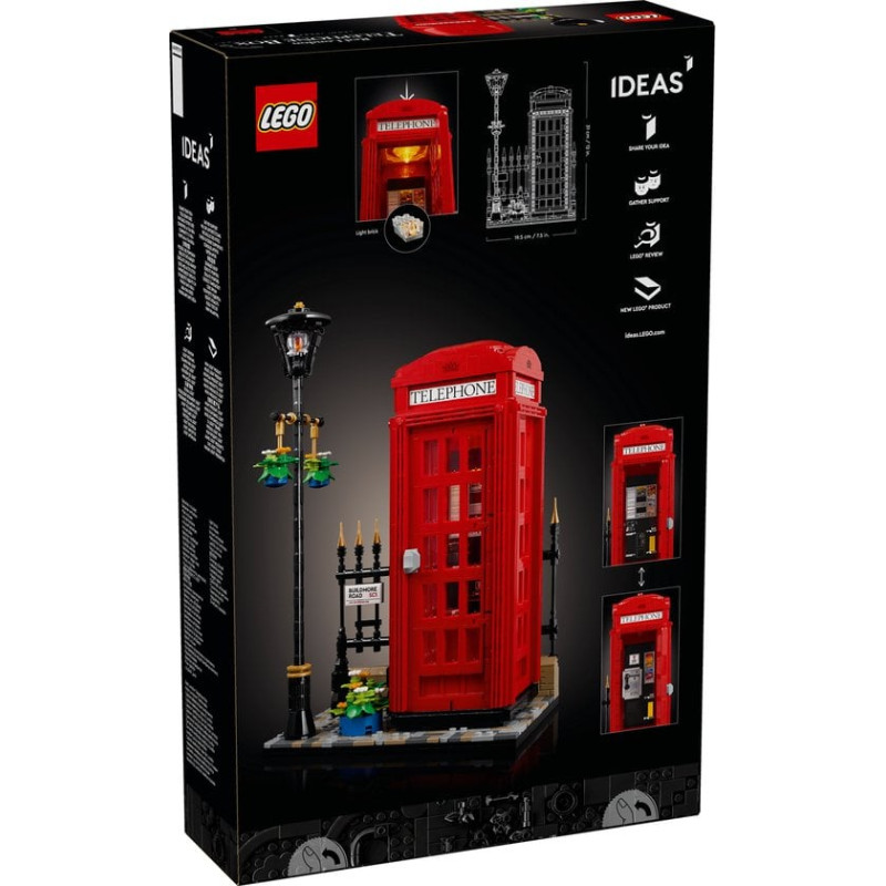Lego ideas cabina telefonica di londra rosso 1460pz [21347]