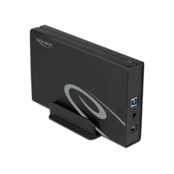 Box hard disk 3.5" delock usb 3.2 serial ata iii nero [42626]