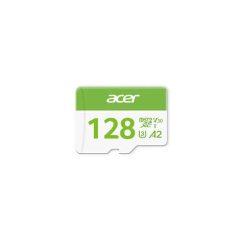 128gb scheda di memoria acer micro sd msc300 bianco/verde [bl.9bwwa.322]