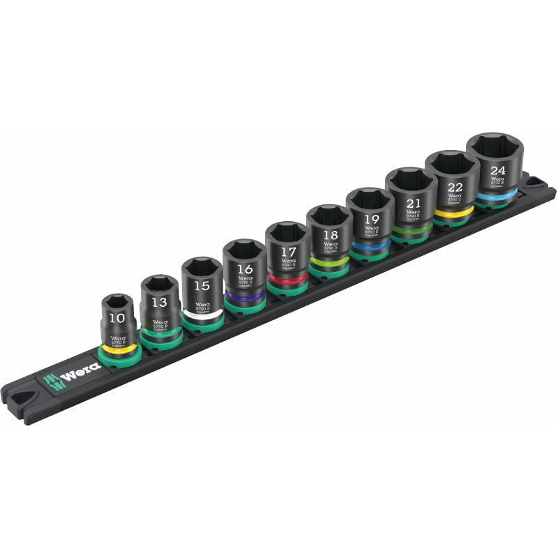 Set chiavi a bussola wera impaktor b binario magnetico 3/8 nero/verde