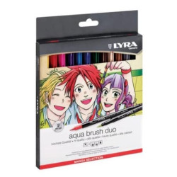 Pennarelli lyra cf12 aqua brush duo punte 2/4mm 12pz [l6521121]