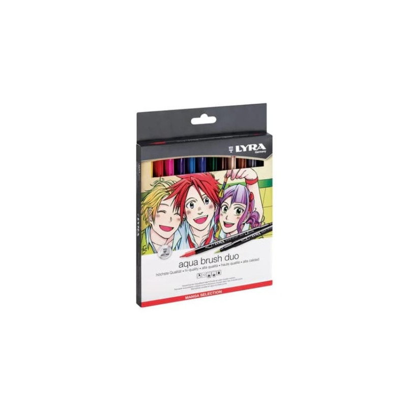 Pennarelli lyra cf12 aqua brush duo punte 2/4mm 12pz [l6521121]