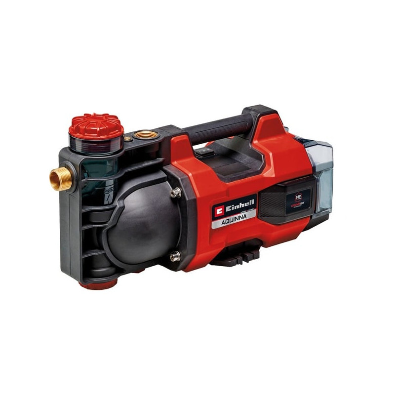 Pompa da giardino einhell aquinna a batteria 36v 3400l rosso/nero