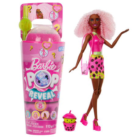 Bambola mattel barbie pop! reveal bubble tea seriesr berry bliss