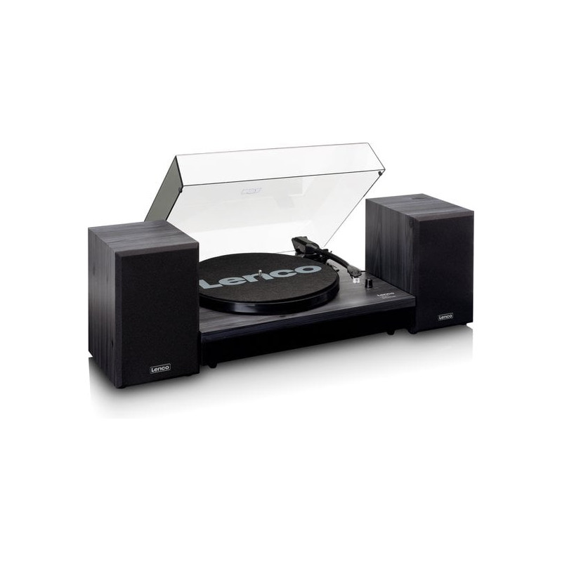 Giradischi lenco ls-301bk bluetooth con due altoparlanti esterni
