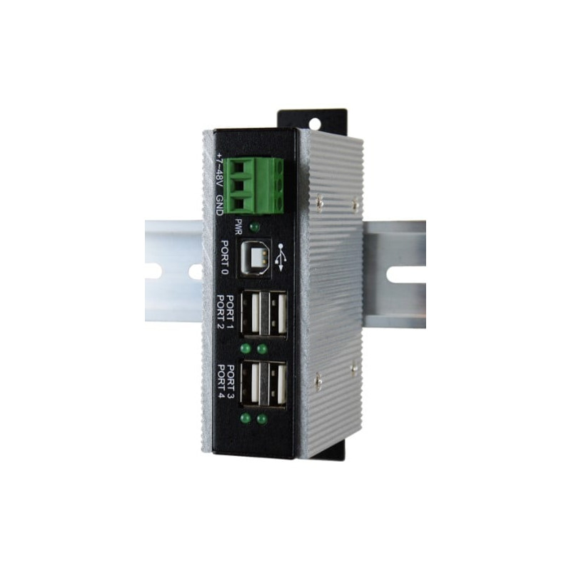 Hub exsys ex-1163hms 4xusb 2.0 struttura in metallo su guida