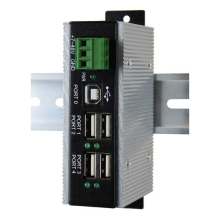 Hub exsys ex-1163hms 4xusb 2.0 struttura in metallo su guida