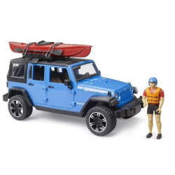 Modellino jeep wrangler rubicon con kayak e figurina 1/16 multicolore