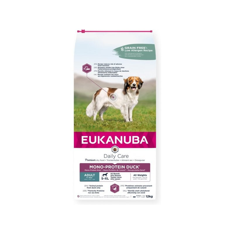Cibo secco eukanuba daily care mono-protein adult all breed anatra