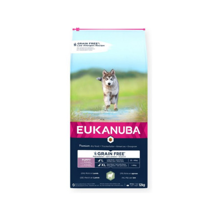 Cibo secco eukanuba grain free puppy large/giant agnello per cani
