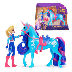 Set bambole spinmaster unicorn academy isabel e unicorno river multicolore
