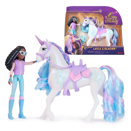 Set bambole spinmaster unicorn academy layla e unicorno glacier multicolore