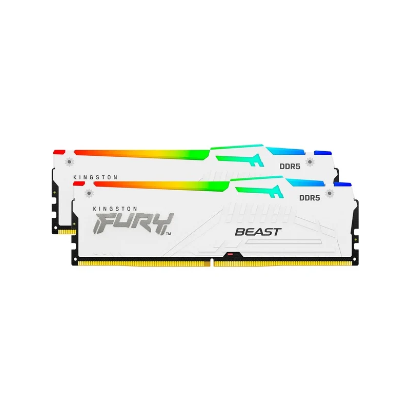 Ram dimm ddr5 2x16gb kingston 6000mhz cl30 1.35v bianco [kf560c30bweak2-32]