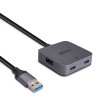 Hub lindy usb 3.2 a 4 porte 5 mbit/s nero/grigio [43388]