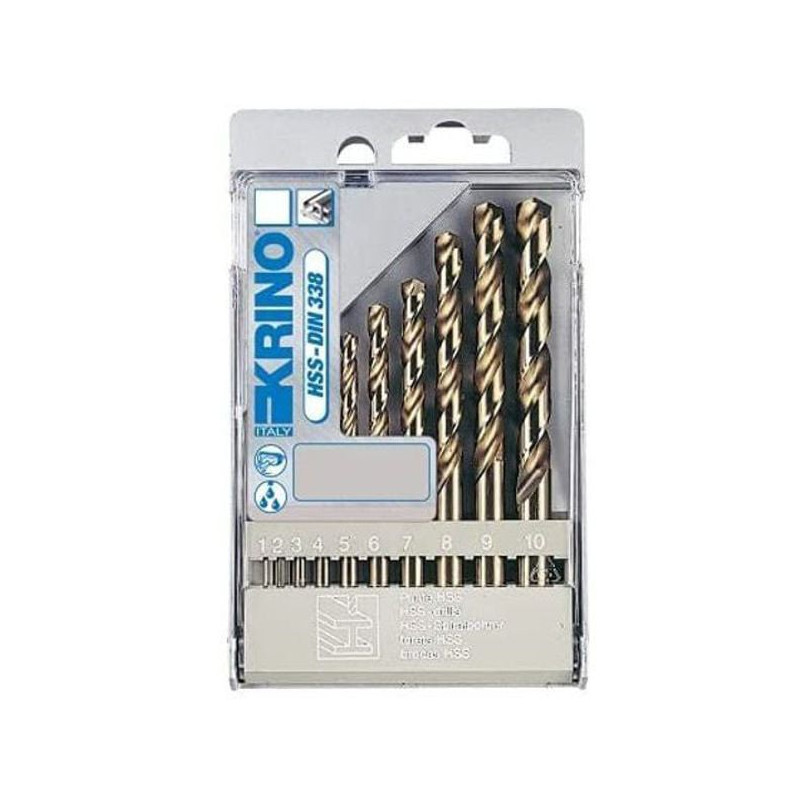 Accessori elettroutensili krino 01155 set di punte hss cobalto 1/10mm