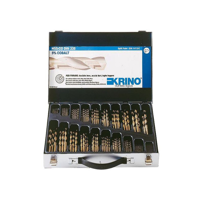 Accessori elettroutensili krino 01155 set di punte hss cobalto 1/10mm