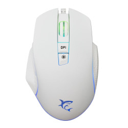 Mouse white shark gareth ottico gaming led rgb usb ambidestro 6400dpi
