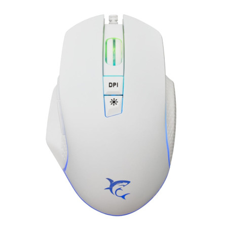 Mouse white shark gareth ottico gaming led rgb usb ambidestro 6400dpi