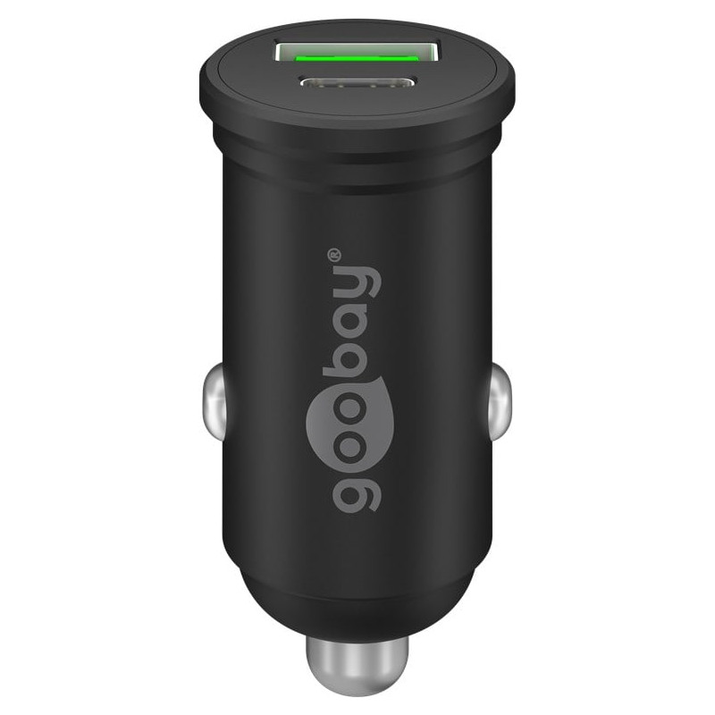 Alimentatore per auto goobay 1xusb 2.0/1xusb-c 12-24v 3a