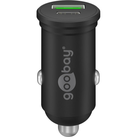Alimentatore per auto goobay 1xusb 2.0/1xusb-c 12-24v 3a