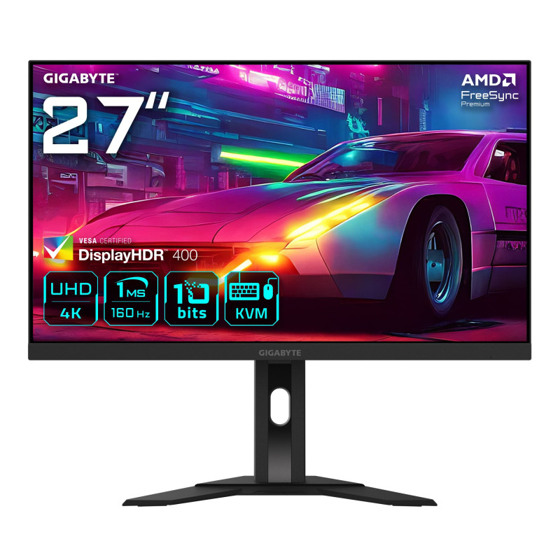 Monitor led 27" gigabyte m27ua 160hz 4k ultra hd classe g nero