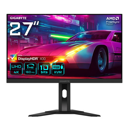 Monitor led 27" gigabyte m27ua 160hz 4k ultra hd classe g nero