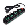 Multipresa tecnoware 4 schuko ita 10/16a 8 ita 10/16a nero [fmp12iig]