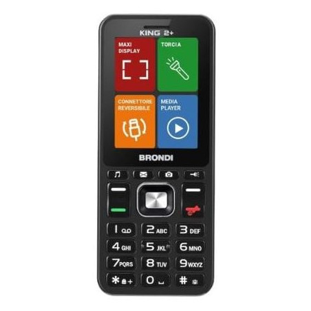 Telefono cellulare brondi king 2+ 2.4''/32gb/2g/dual sim/1000mah/nero