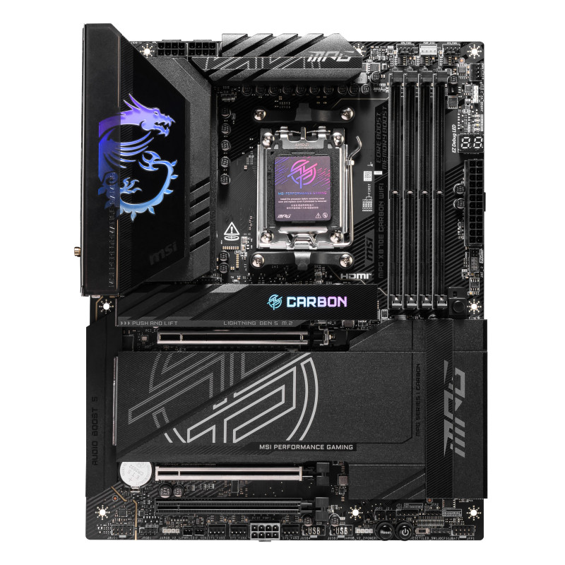 Scheda madre amd msi carbon wifi mpg x870e am5 atx 4x ddr5 nero [7e49-001r]