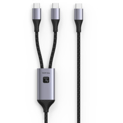 Cavo di ricarica sdoppiatore techly usb-c maschio a due usb-c