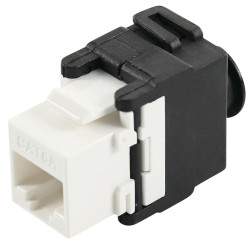 Frutto keystone techly rj45 utp cat.6a nero/bianco