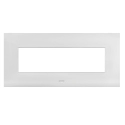 Placca ave smart44 in metallo 7 moduli bianco opaco [icv-44psm7bo]
