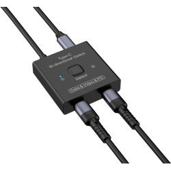 Switch bidirezionale techly usb tipo c 8k nero