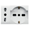 Presa schuko ave whitek s44 2p+t 10/16a 250v 3 moduli bianco opaco
