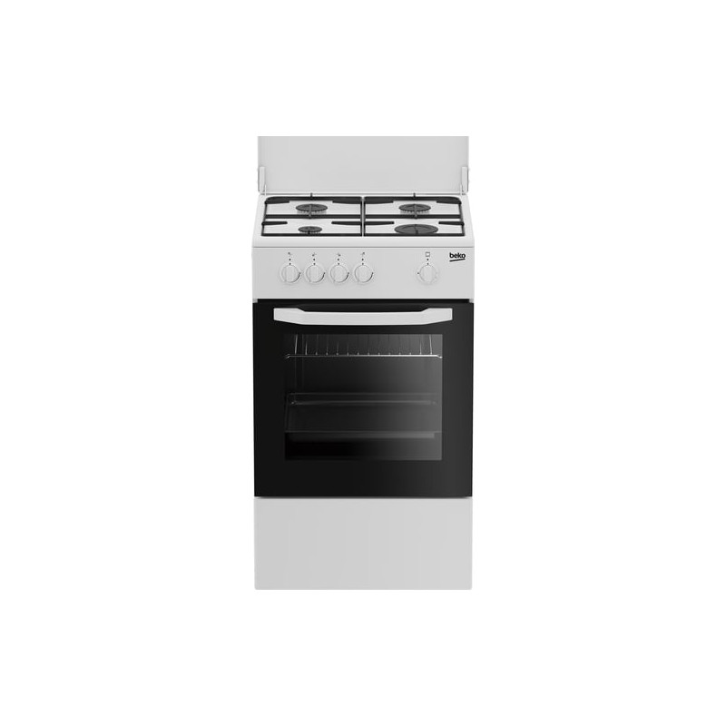 Cucina a gas beko csg42009dwpiano cottura a gas 4 zone bianco/nero