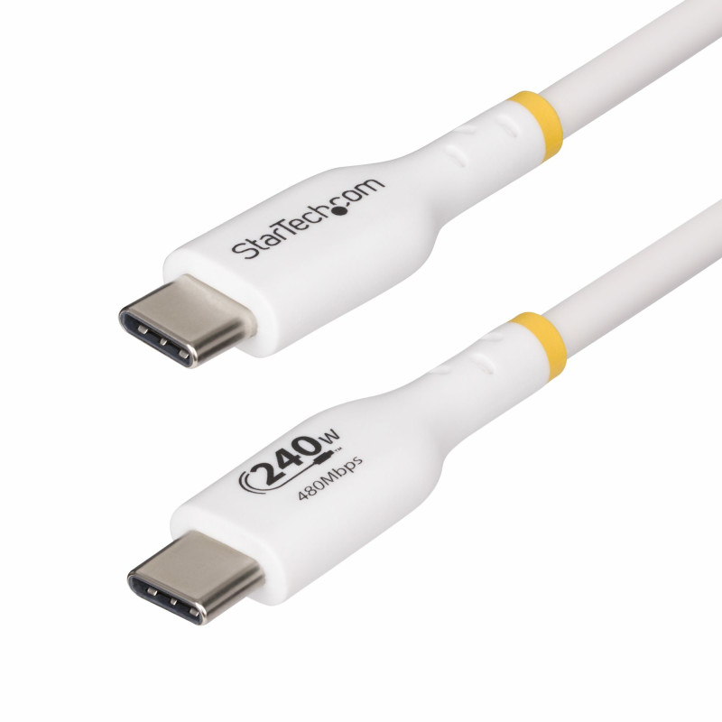 Cavo startech.com usb tipo c 240w pd epr 1m bianco [usb2epr1mw]