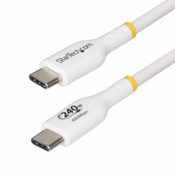 Cavo di ricarica startech.com usb tipo c 240w pd epr 3m bianco [usb2epr3mw]