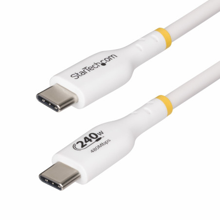 Cavo di ricarica startech.com usb tipo c 240w pd epr 3m bianco [usb2epr3mw]
