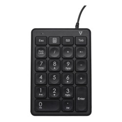 Tastierino numerico v7 usb cablato con 22 tasti nero [kp350]
