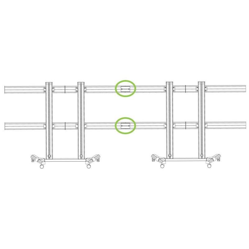 Kit staffe di giunzione techly ica-tr4vw per supporto video wall