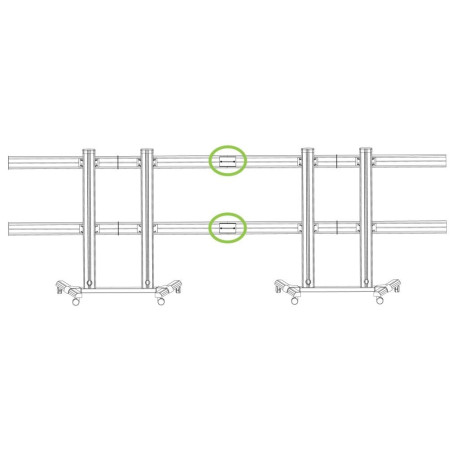 Kit staffe di giunzione techly ica-tr4vw per supporto video wall