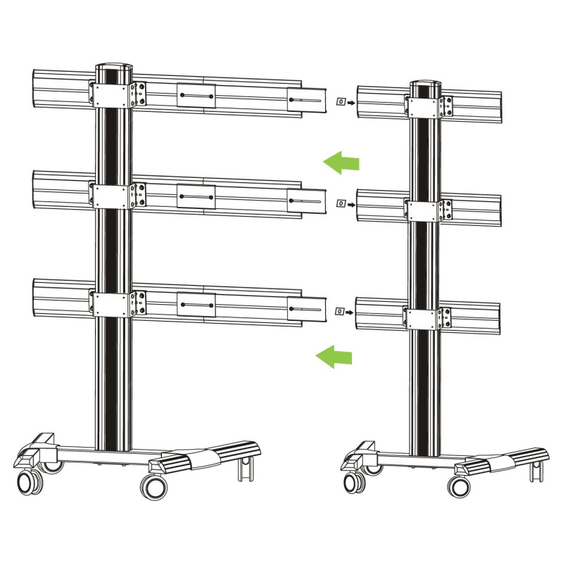 kit staffe e braccio di giunzione techly ica-tr3vw per supporto