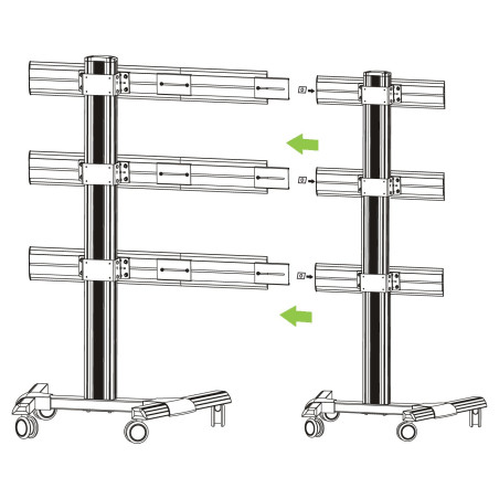 kit staffe e braccio di giunzione techly ica-tr3vw per supporto