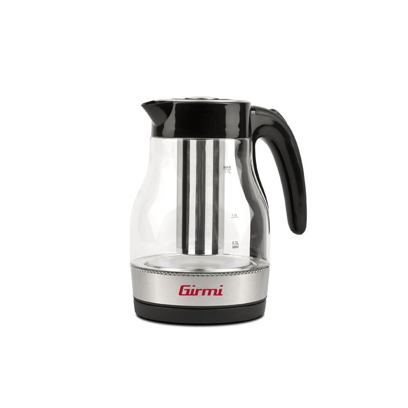 Bollitore elettrico girmi bl51 + teiera 1.7l transparente/nero [bl5100]