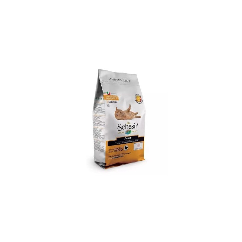 Cibo secco per gatti agras pet foods schesir adult ricco di pollo