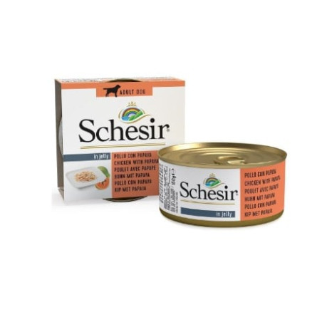 Cibo umido per cani agras pet foods schesir pollo con papaya in gelatina